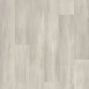 White Modern Wood Effect Anti-Slip Vinyl Flooring For Kitchen, Bathroom, 2.5mm Thick Vinyl Sheet-2m(6'6") X 4m(13'1")-8m²