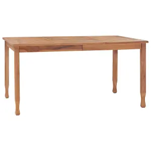 Berkfield Garden Dining Table 150x90x75 cm Solid Teak Wood