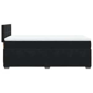 Berkfield Box Spring Bed with Mattress Black 90x190 cm Velvet