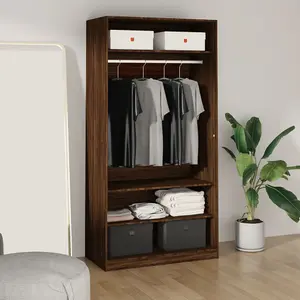 Wardrobe Brown Oak 100x50x200 cm Engineered Wood