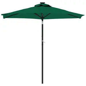 Berkfield Garden Parasol with Steel Pole Green 225x225x212 cm