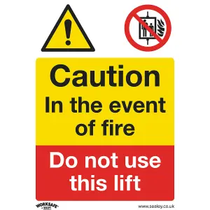 1x DO NOT USE THIS LIFT Safety Sign - 150 x 200mm Rigid Plastic Warning