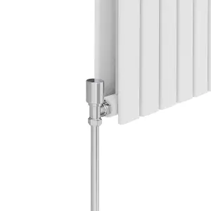 Rinse Bathrooms Vertical Radiators 1600x408mm Flat Panel Column Designer Radiator White Double Radiators Central Heating