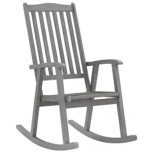 vidaXL Rocking Chair Grey Solid Acacia Wood