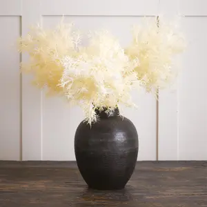 Bloom Artificial Single Tall Ivory Flowering Smoke Bush Spray Stem - Faux Fake Silk Flower Indoor Home Floral Decoration - L86cm