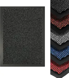 Heavy Duty Indoor & Outdoor Rubber Non-Slip Absorbent Barrier Mat - Charcoal 90 x 120 cm