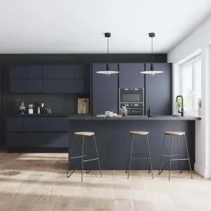 GoodHome Stevia Matt blue Slab 50:50 Larder Cabinet door (W)600mm (H)1001mm (T)18mm