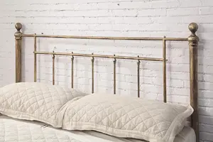 Harpenden Brushed Gold Metal Bed Frame Double 4ft6