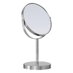 Metal Flat Mirror Silver / 29cm H x 18cm W