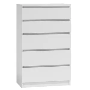 Tonya 5 Drawer 70cm Chest of Drawers White