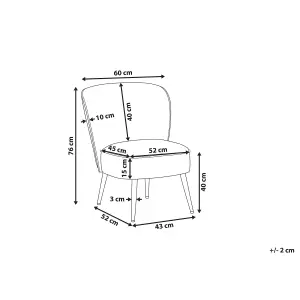 Beliani Modern Armchair VOSS Velvet Taupe