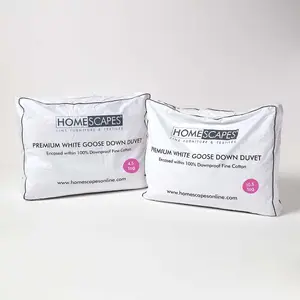 Homescapes Premium White Goose Down 15 Tog All Seasons Duvet, Super King