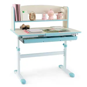 Costway Kids Study Desk Height Adjustable Children Writing Table w/ Tilt Desktop