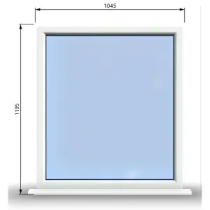 1045mm (W) x 1195mm (H) PVCu StormProof Window - 1 Non Opening Window - Toughened Safety Glass - White