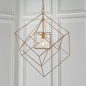 Luminosa Pescara Pendant Ceiling Light Antique Gold Leaf