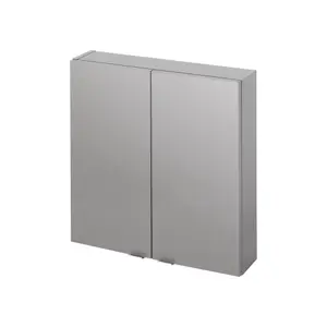 GoodHome Imandra Gloss Anthracite Double Bathroom Wall cabinet (H)60cm (W)6cm