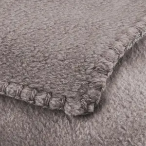 Grey Plain Fleece Throw