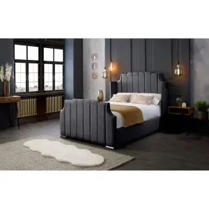 Nelly Plush Velvet Steel Bed Frame