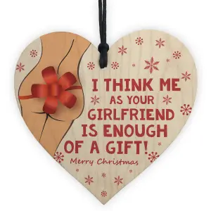 Funny Joke Christmas Gift For Boyfriend Wooden Heart Novelty Gift For Him Keepsake