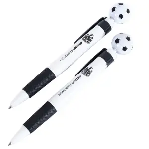 Newcastle United FC Football Ballpoint Pen (Pack of 2) Black/White (One Size)