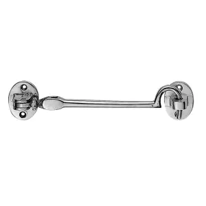 Heavy Duty Cabin Hook & Eye Polished Chrome 202mm Arm Cabinet Hatch Lock