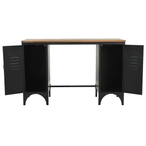 Berkfield Double Pedestal Desk Solid Firwood and Steel 120x50x76 cm