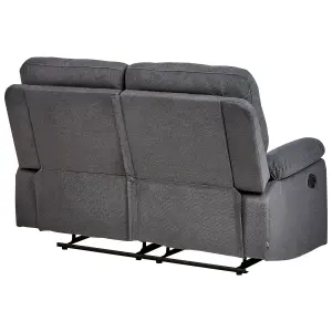 2 Seater Fabric Manual Recliner Sofa Grey BERGEN II