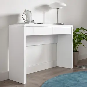 Marlow High Gloss - 2 Drawer Dressing Table White