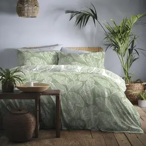 Matteo Polyester Floral Duvet Cover Set with Pillowcases Green / Single - 1 Standard Pillowcase