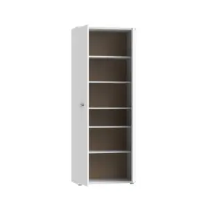 FURNICOMP Variant Multipurpose White Tall 2 Door Storage Utility Cupboard