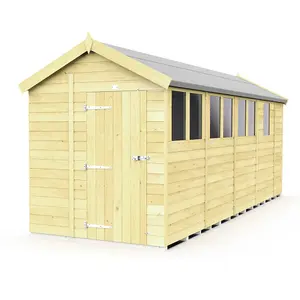 DIY Sheds 6x17 Apex Shed - Single Door With Windows