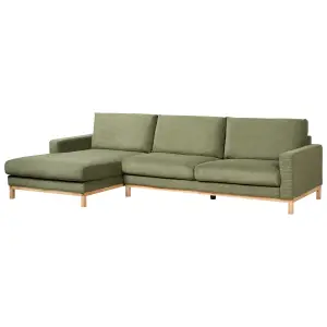 Right-Hand Corner Sofa SIGGARD Green Corduroy Right Hand