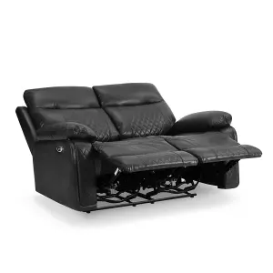 Carson 2 Seater Electric Recliner, Black Air Leather