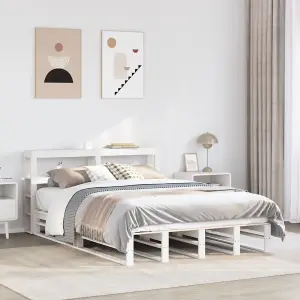 Berkfield Bed Frame without Mattress White 160x200 cm Solid Wood Pine