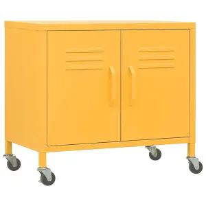 Berkfield Storage Cabinet Mustard Yellow 60x35x56 cm Steel