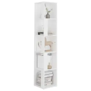 Berkfield Corner Cabinet White 33x33x164.5 cm Engineered Wood