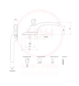 Timber Series Connoisseur MK2 Offset Locking Espag Window Handle - Black (Left Hand)