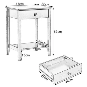 End Table Set White