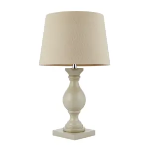 Anson Lighting Benton Table light finished in Taupe painted wood and ivory fabric