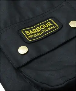 Men's Barbour International Original Waxed Jacket - Black - UK: 38