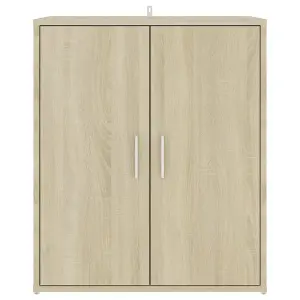 Berkfield Shoe Cabinet Sonoma Oak 60x35x70 cm Engineered Wood