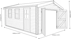 Shire 13x12 Bradenham Wooden Garage - Assembly service included