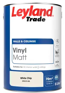 Leyland Trade Vinyl Matt Walls & Ceilings Emulsion Paint White Chip (PPG15-06) 5L