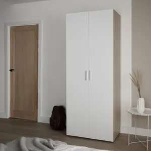 Lamego Modern Matt & high gloss white oak effect Double Wardrobe (H)2009mm (W)787mm (D)497.5mm