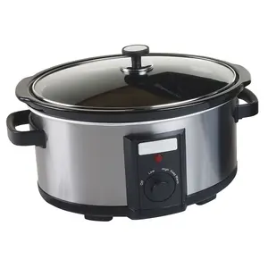 6.5L Slow Cooker Black Removable Ceramic Bowl 315W