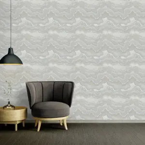 Stories Of Life Quartz Marble Silver & Gold Wallpaper 39659-5