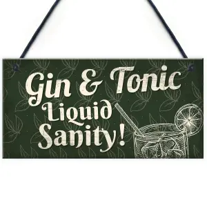 Red Ocean Gin Tonic Novelty Gin Plaque Man Cave Home Bar Kitchen Sign Wall Decor Gifts For Him Her