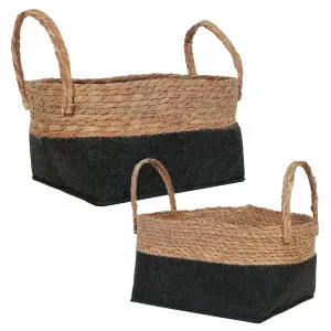 Set of Two Seagrass Outdoor Garden Planter Flower Plant Pots