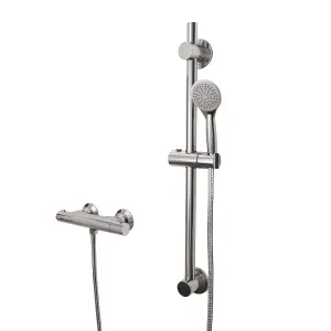 Nes Home Rosa Round Exposed Thermostatic Shower Mixer Slider Rail Kit