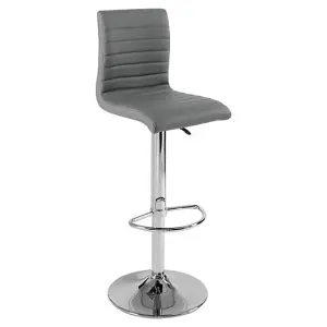 Ilko Grey High Gloss Bar Table With 4 Ripple Grey Stools